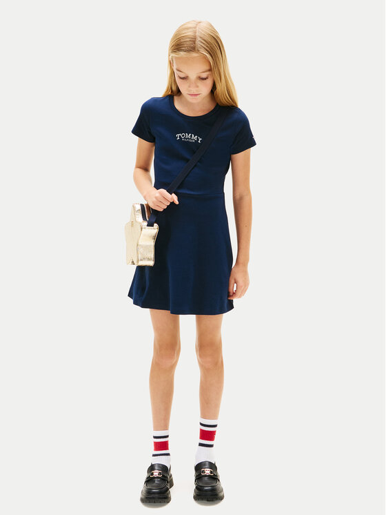 Tommy Hilfiger Tommy Hilfiger Igapäevane kleit Skater KG0KG09284 Tumesinine Regular Fit