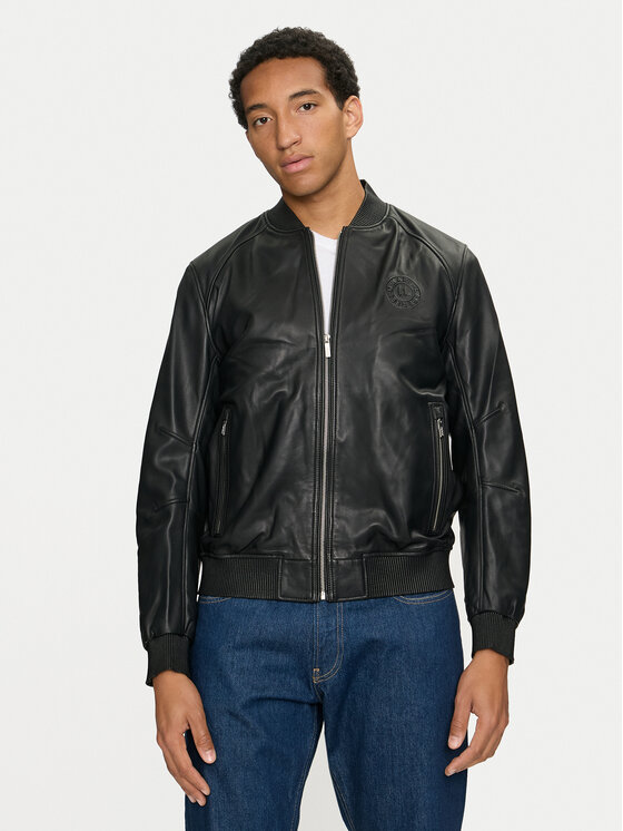 Lederjacke KARL LAGERFELD, Größe 52 Schwarz 555081 543411