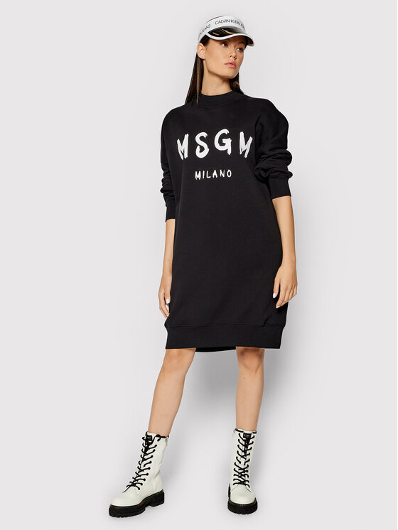Vestito di maglia 2000MDA511 200001 Nero Oversize