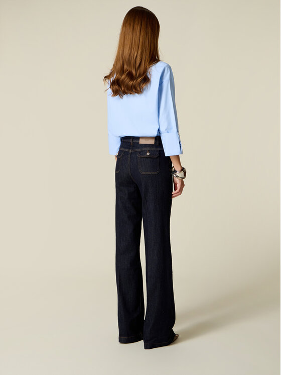 Oltre Oltre Jeansy P403R009269N034 Niebieski Flare Fit