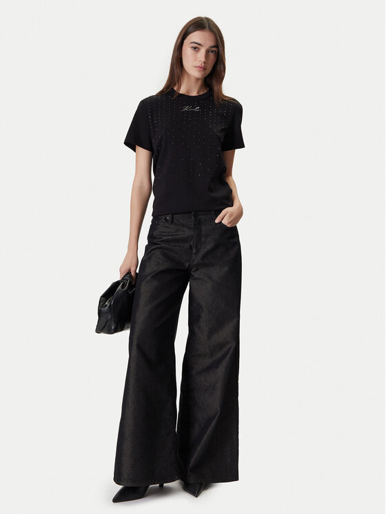 KARL LAGERFELD KARL LAGERFELD Tricou A4W17050 Negru Regular Fit