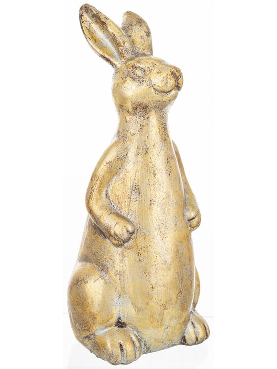 MIAhome MIAhome Figurka ceramiczna królika 31,5x13x13 cm Złoty