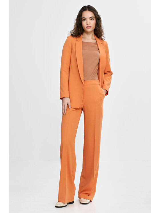 NIFE NIFE Kalhoty z materiálu SD113 Oranžová Regular Fit