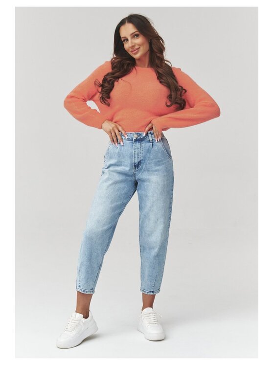 Makadamia Makadamia Jeansy C31 Niebieski Baggy Fit