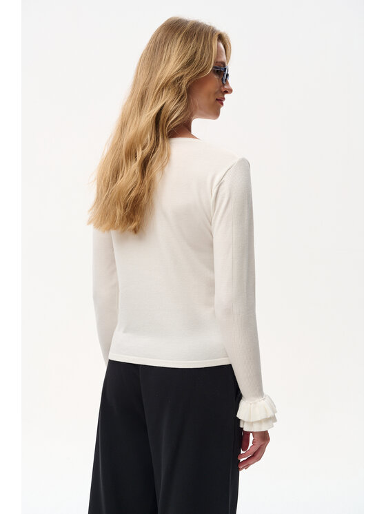 blue shadow blue shadow Sweter Daxy. Biały Regular Fit