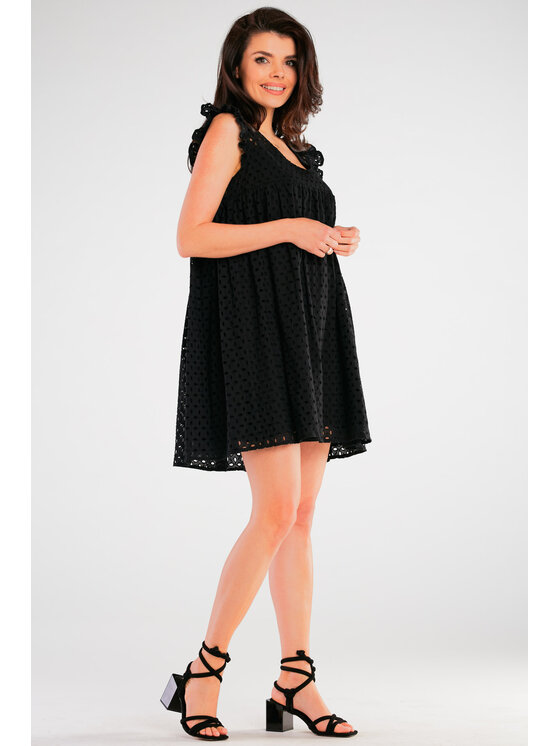 Awama Awama Sukienka letnia A433 Czarny Basic Fit