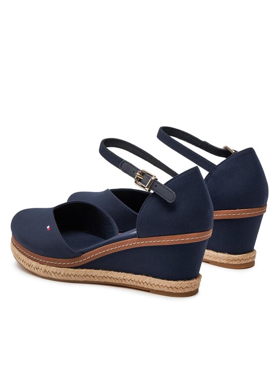 Tommy Hilfiger Tommy Hilfiger Espadrile Basic Closed Toe Mid Wedge FW0FW04787 Mornarsko modra