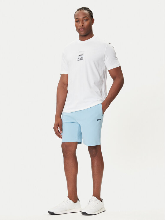 BOSS BOSS Majica Photoprint 50545869 Bela Relaxed Fit
