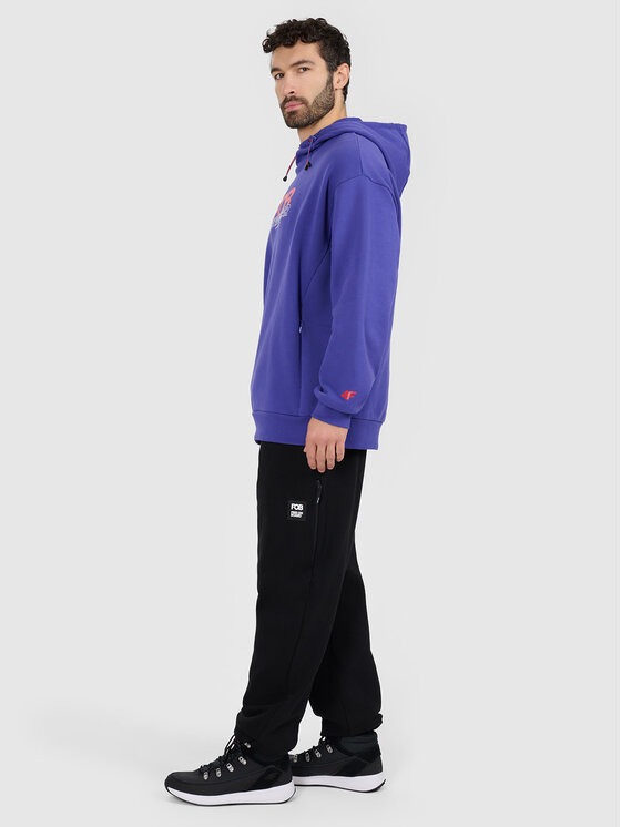 4F 4F Spodnie dresowe FOB Czarny Loose Fit