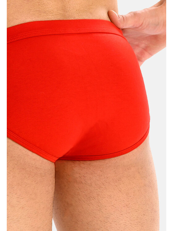 Teyli Teyli Komplet slipów męskie bawełniane Toni Czerwony