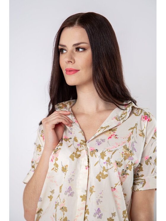 QUIOSQUE QUIOSQUE Halenka VEVO SHIRT Écru Regular Fit