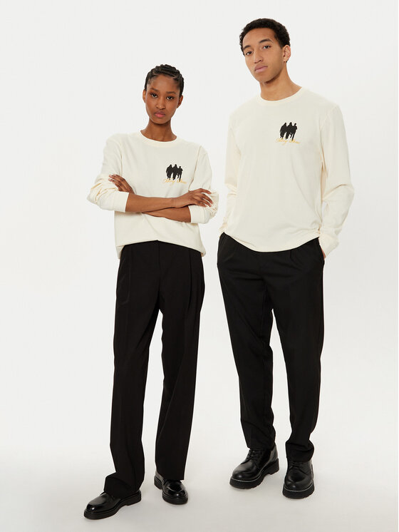 Filling Pieces Filling Pieces Hosszú ujjú Unisex United by Generations 8049987 Ekru Regular Fit