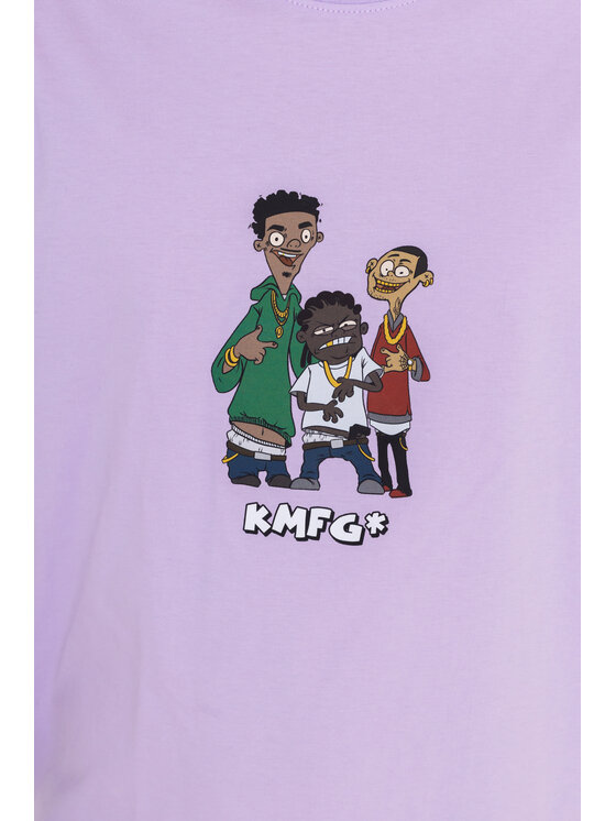 Kamuflage Kamuflage T-Shirt Bad, Badd&Baddie Fioletowy Relaxed Fit