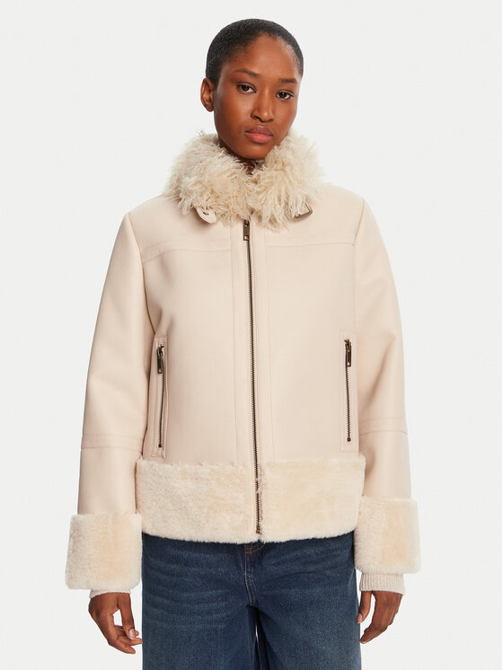 TWINSET TWINSET Яке от имитация на кожа 252TP2410 Бежов Regular Fit