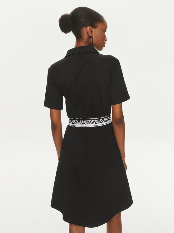KARL LAGERFELD KARL LAGERFELD Ежедневна рокля 241W1350 Черен Regular Fit