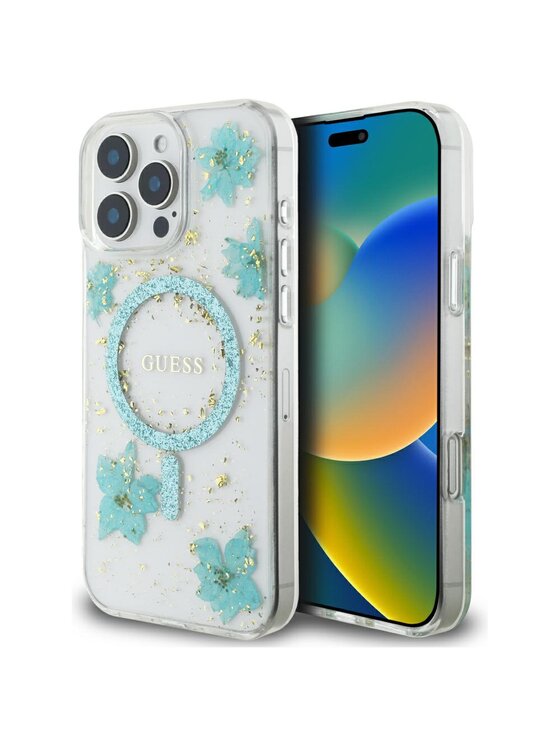 Guess Guess Etui na telefon Apple iPhone 16 Pro Turkusowy