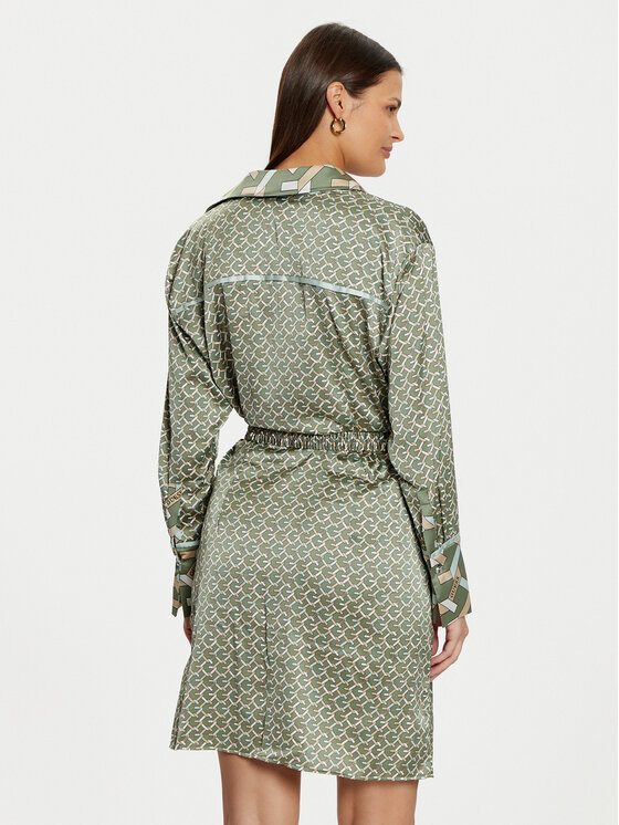 Guess Guess Rochie tip cămașă W5RK40 WF1T2 Verde Regular Fit