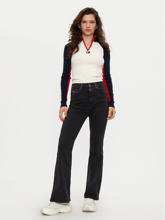 Tommy Jeans Tommy Jeans Traperice Sylvia DW0DW19910 Crna Flare Fit