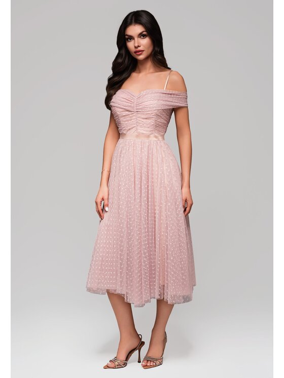 Ombre Ombre Sukienka koktajlowa LA-OM-DLR131 Różowy Regular Fit