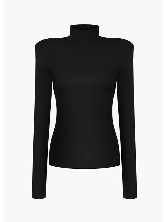 Le Collet Le Collet Bluzka LIO Czarny Extra Slim Fit