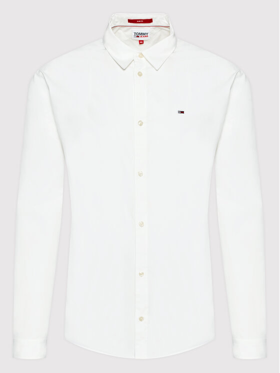 Tommy Jeans Marškiniai Original DM0DM04405 Balta Slim Fit • Modivo.lt