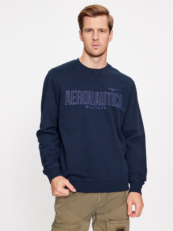 Aeronautica Militare Felpa 232FE1804F511 Blu scuro Regular Fit, taglia : L