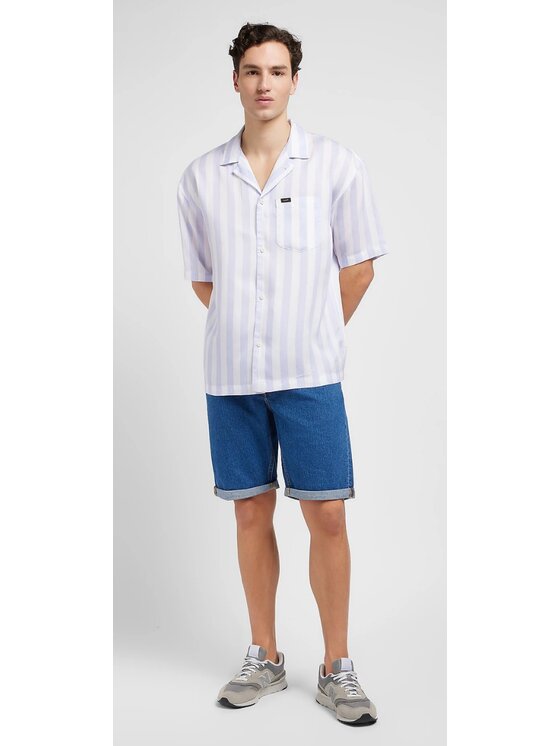 Lee Lee Koszula Camp Shirt Biały Basic Fit