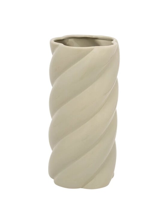 MIAhome MIAhome Wazon ceramiczny, kręcony beżowo-zielony Coby 25 cm Beżowy