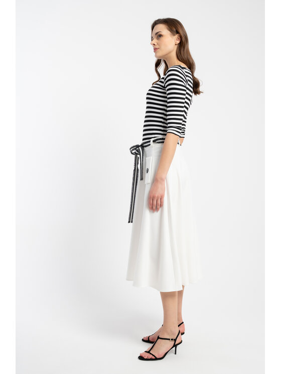 CLICK CLICK Spódnica midi 50-719 Biały Comfortable Fit