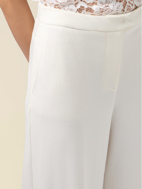 Oltre Oltre Spodnie materiałowe P843J002434N011 Biały Baggy Fit