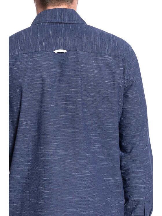Mustang Mustang Camicia CLEMENS BDC SLUB Blu Regular Fit
