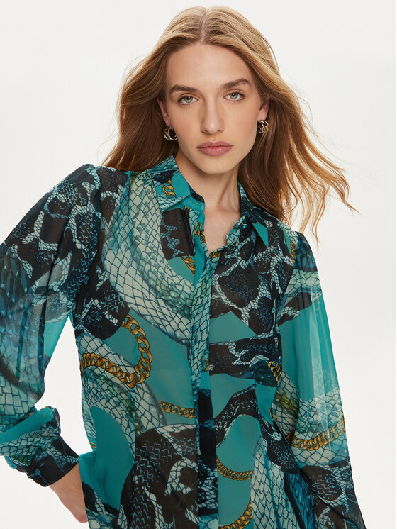 Fracomina Fracomina Camicia FQ24ST6002W412N4 Turchese Regular Fit