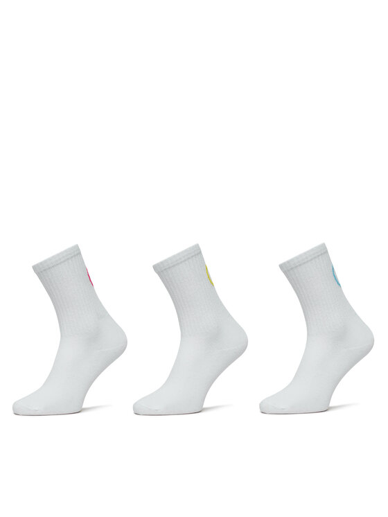 ONLY ONLY Set di 3 paia di calzini lunghi da donna 15349149 Bianco