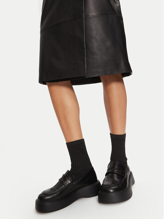 BOSS Boss Fustă din piele 50524021 Negru Regular Fit