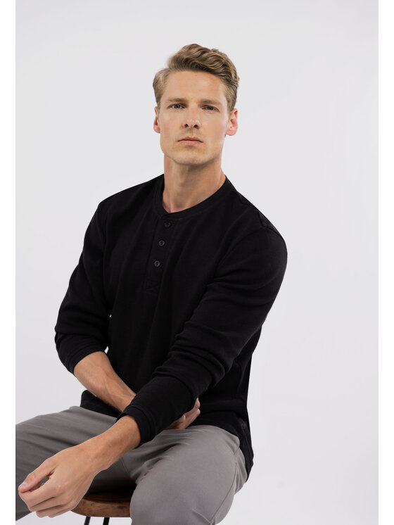 Volcano Volcano Longsleeve L-KROTI Czarny Regular Fit