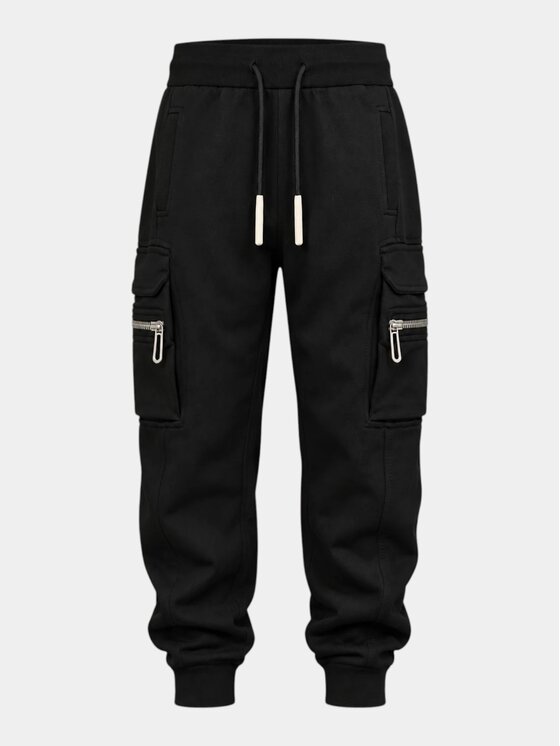 MADE BY SOCIETY MADE BY SOCIETY Spodnie materiałowe BASE - P37679 Czarny Basic Fit
