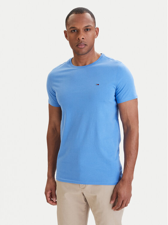 Tommy Jeans Tricou DM0DM04411 Albastru Slim Fit