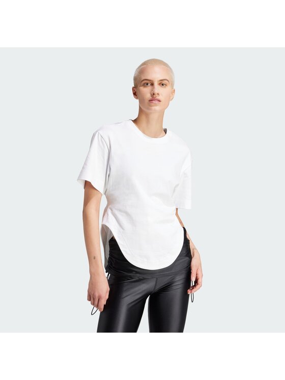 adidas by Stella McCartney adidas by Stella McCartney Koszulka techniczna Stella McCartney Sportswear Curved Hem Biały Regular Fit