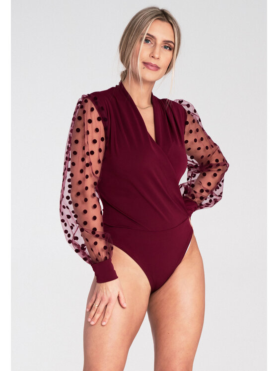 FIGL FIGL Body M1082 Bordová Fitted Fit