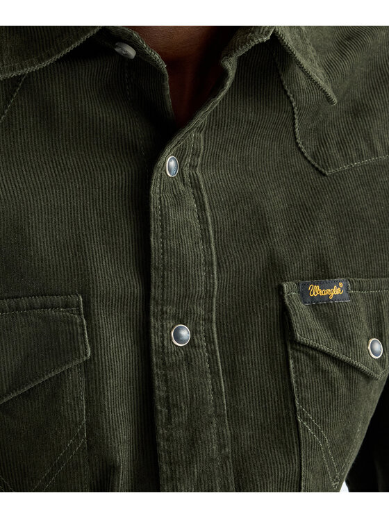 Wrangler Wrangler Koszula 112386901 Zielony ciemny Regular Fit