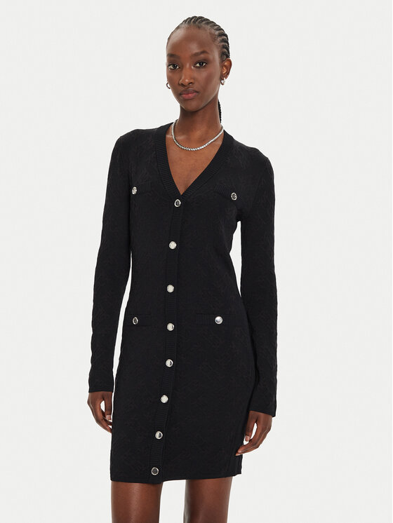 PINKO Pinko Kootud kleit Solfitaggio Abito 103974 A21T Must Slim Fit
