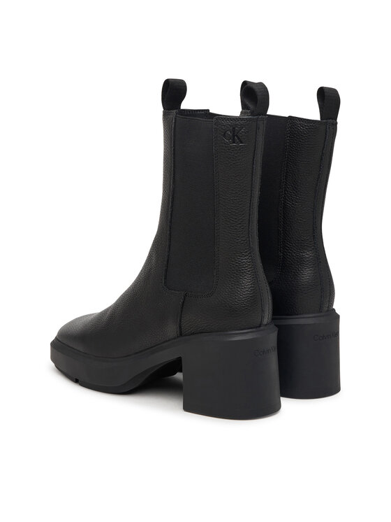 Calvin Klein Calvin Klein Botki Block Heel Chelsea Boot Lth HW0HW03694 Czarny