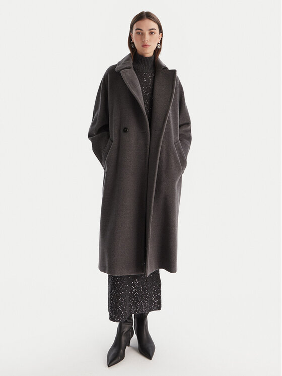 Marella Marella Vlněný kabát English 2523016142 Šedá Regular Fit