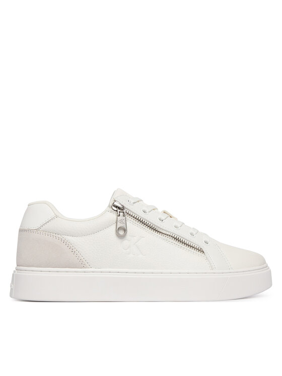 Calvin Klein Calvin Klein Sneakersy Classic Cup Laceup Zip Lth YM0YM01437 Biela
