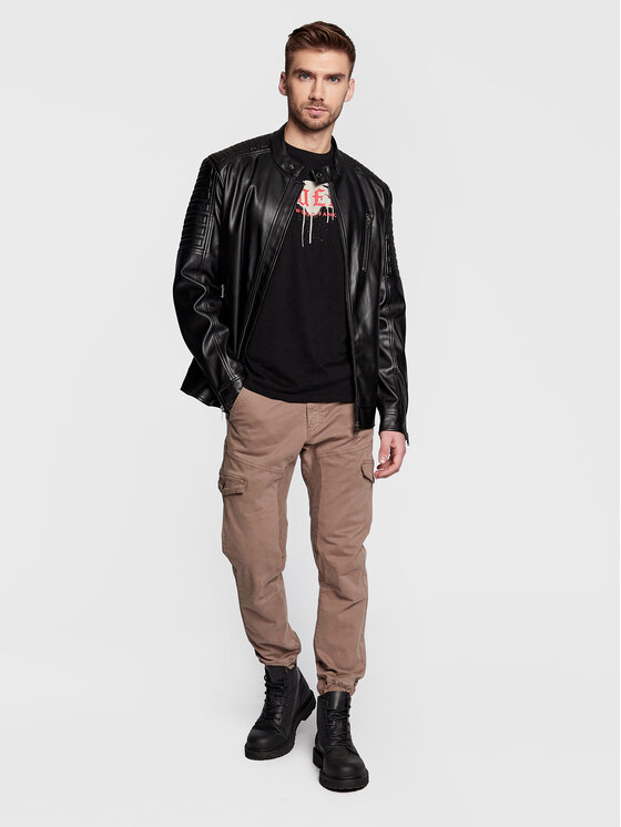 T-shirt Graffiti M3RI75 KBDK0 Nero Slim Fit