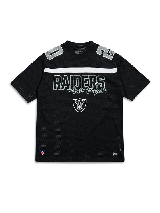 New Era New Era T-krekls NFL Las Vegas Raiders Mesh Graphic Jersey 60596386 Melns Regular Fit