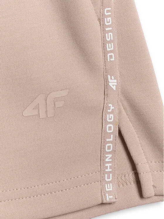 4F 4F Szorty sportowe COZY Beżowy Slim Fit