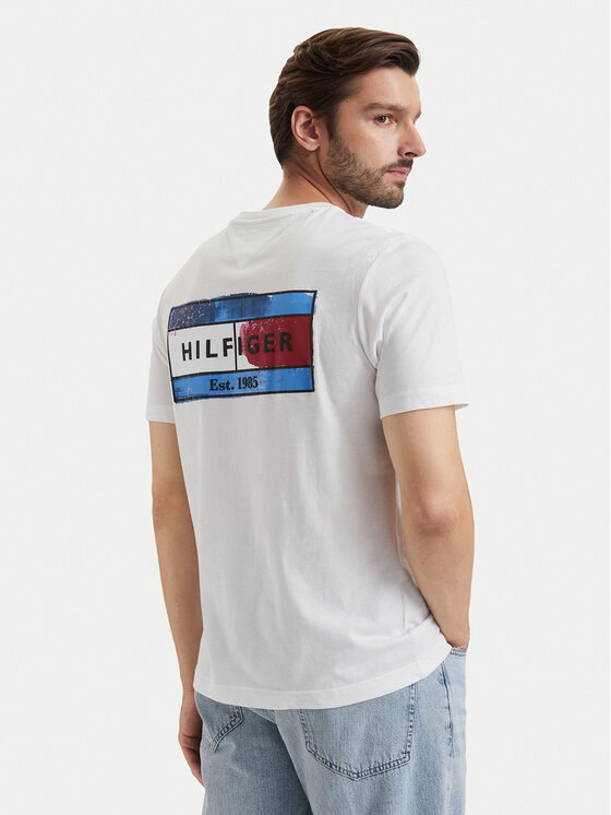 Tommy Hilfiger Tommy Hilfiger T-krekls Brand Love MW0MW44876 Balts Regular Fit