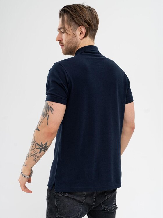 Jigga Wear Jigga Wear Polo Koszulka Polo Z Krótkim Rękawem Męska Granatowa Jigga Wear Classic XL Niebieski Regular Fit