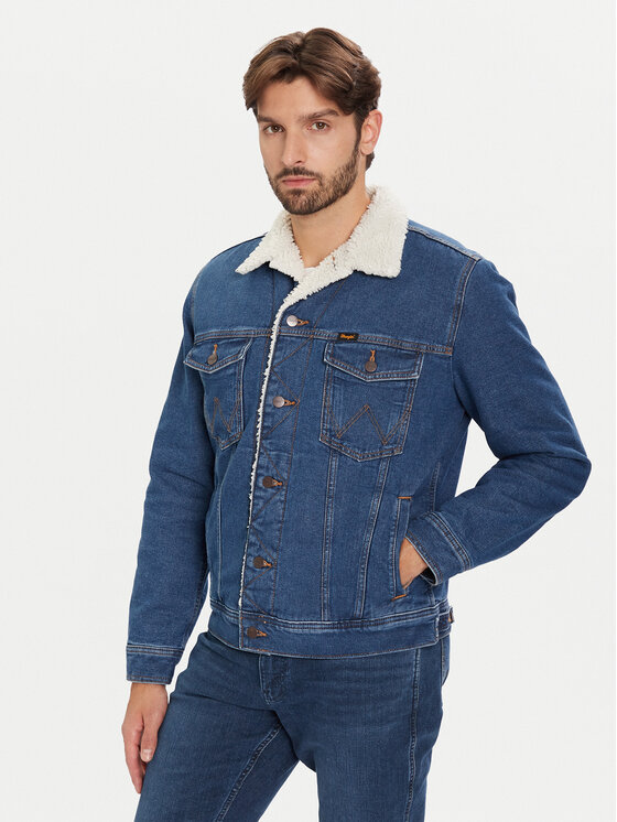 Wrangler Wrangler Geacă de blugi Sherpa Classic 112371440 Albastru Regular Fit